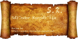 Sándor Kornélia névjegykártya